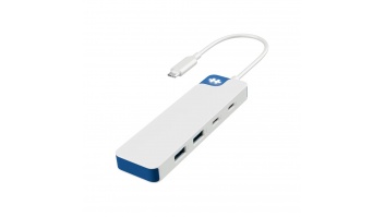 Hyper HyperDrive Flex 4 Port USB-C Combo Hub, White/Blue | HD5200BUGL
