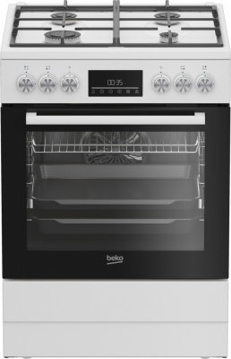 BEKO Cooker | FBM62330GWDTN | Hob type Gas | Oven type Electric | White | Width 60 cm | Grilling | LED | Depth 60 cm | 72 L