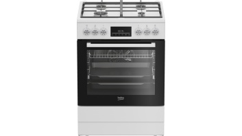 BEKO Cooker | FBM62330GWDTN | Hob type Gas | Oven type Electric | White | Width 60 cm | Grilling | LED | Depth 60 cm | 72 L