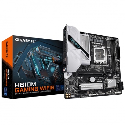 Gigabyte H810M GAMING WIFI6 | Processor family Intel | Processor socket LGA1851 | DDR5 | Supported hard disk drive interfaces M.2, SATA | Number of SATA connectors 4