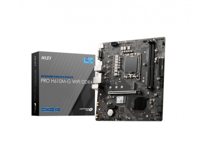 MSI PRO H610M-G WIFI DDR4 | Processor family Intel | Processor socket LGA1700 | DDR4 | Supported hard disk drive interfaces SATA, M.2 | Number of SATA connectors 4