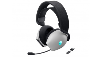 Dell Gaming Headset | Alienware Tri Mode AW725H | Bluetooth | Over-Ear | Microphone | Noise canceling | Wireless | Lunar Light