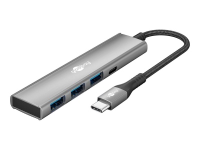 Goobay Slim 4-Port USB Hub, USB-C to USB-C/USB-A, 5 Gbit/s | 76562