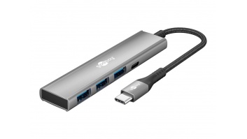 Goobay Slim 4-Port USB Hub, USB-C to USB-C/USB-A, 5 Gbit/s | 76562