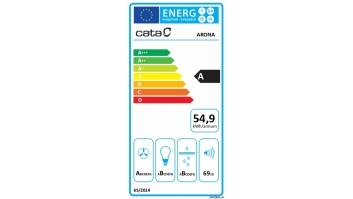 CATA Hood | ARONA 60 BK | Canopy | Energy efficiency class A | Width 59.5 cm | 766 m³/h | Electronic control | LED | Black