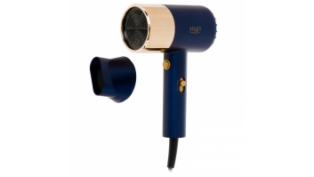 Adler Hair dryer | AD 2280 | 1800 W | Number of temperature settings 3 | Blue/Gold