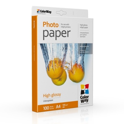 ColorWay Photo Paper, 100 sheets | 180 g/m² | A4 | High Glossy