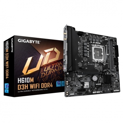 Gigabyte H610M D3H WIFI DDR4 | Processor family Intel | Processor socket LGA1700 | Supported hard disk drive interfaces SATA, M.2 | Number of SATA connectors 4