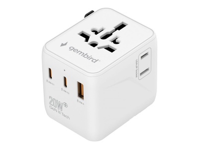 Gembird Universal travel power adapter | TPA-1A2C20-01-W | 20 W | Travel Adapter