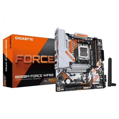 Gigabyte B850M FORCE WIFI6E (rev. 1.0) | Processor family AMD | Processor socket AM5 | DDR5 | Supported hard disk drive interfaces SATA, M.2 | Number of SATA connectors 4