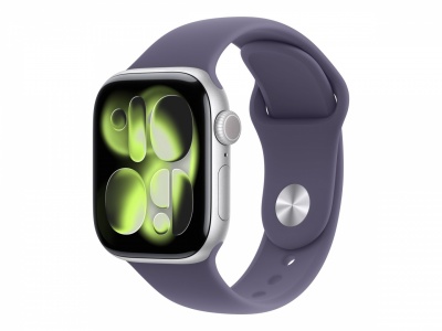 Apple Watch Series 11 GPS + Cellular 42mm Silver Aluminium Case with Purple Fog Sport Band - S/M | Apple