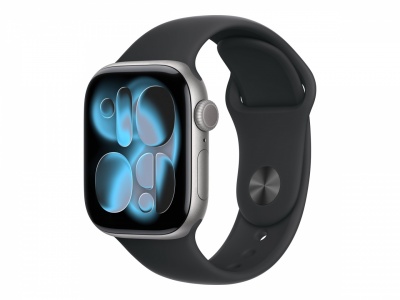 Apple Watch Series 11 GPS + Cellular 42mm Space Grey Aluminium Case with Black Sport Band - S/M | Apple