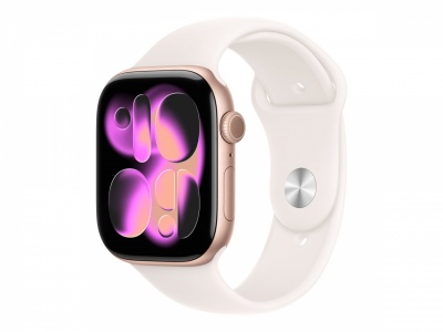 Apple Watch Series 11 GPS 46mm Rose Gold Aluminium Case with Light Blush Sport Band - M/L | Apple