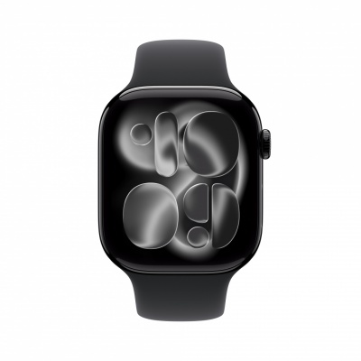 Apple Watch Series 11 GPS + Cellular 46mm Jet Black Aluminium Case with Black Sport Band - M/L | Smart watch | LTPO OLED Always-On Retina | Waterproof | Jet Black