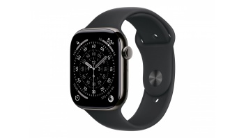 Apple Watch Series 11 GPS + Cellular 46mm Slate Titanium Case with Black Sport Band - M/L | Apple
