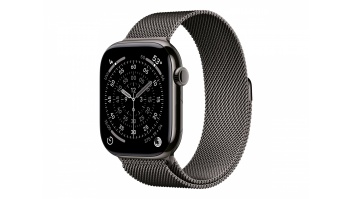 Apple Watch Series 11 GPS + Cellular 46mm Slate Titanium Case with Slate Milanese Loop - M/L | Apple