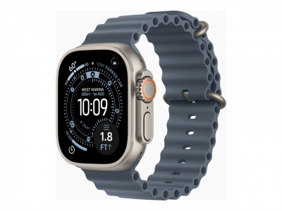 Apple Watch Ultra 3 GPS + Cellular 49mm Natural Titanium Case with Anchor Blue Ocean Band | Apple