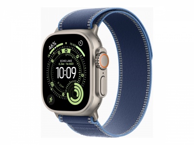 Apple Watch Ultra 3 GPS + Cellular 49mm Natural Titanium Case with Blue/Bright Blue Trail Loop - M/L | Apple