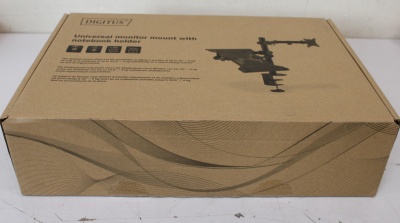 SALE OUT. DIGITUS Universal Monitor Mount with Notebook Holder | SALE OUT. Digitus Desk Mount | DA-90436 | Tilt, swivel, height adjustment, rotate | Maximum weight (capacity) 9 kg | UNPACKED, SCRATCHED ON TUBE | Black