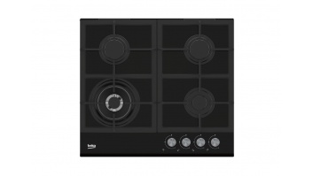 BEKO Hob | HILW64235S | Gas | Number of burners/cooking zones 4 | Rotary knobs | Black