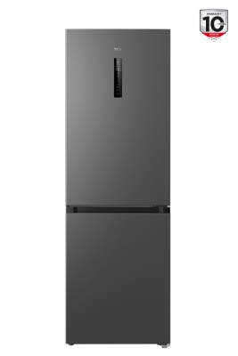 TCL ledusskapis/saldētava | RP340BSD1 | Brīvi stāvošs | 185 cm | Saldētava apakšējā daļā | Ledusskapja neto ietilpība 223 litri | Saldētavas neto ietilpība 117 litri | Automātiska atkausēšana | D klase | Pelēks