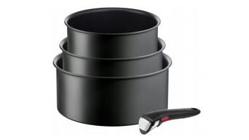TEFAL Pot Set, 4 pcs | L7649453 Ingenio Ultimate | 16/18/20 cm | Aluminum | Black