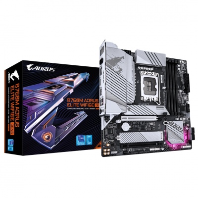 Gigabyte B760M AORUS ELITE WIFI6E GEN5 | Processor family Intel | Processor socket LGA1700 | DDR5 | Supported hard disk drive interfaces M.2, SATA | Number of SATA connectors 4