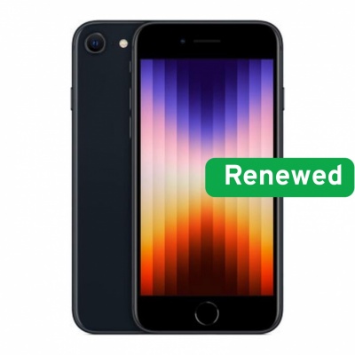 Apple Renew Grade A | iPhone SE (3rd Gen, 2022) | Midnight | 4.7 " | Retina HD | A15 Bionic | 4 GB | 64 GB | iOS