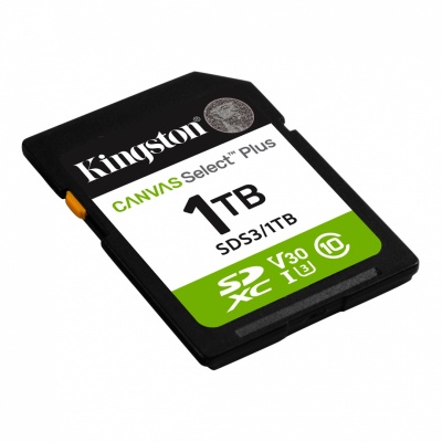 Kingston Canvas Select Plus | 1000 GB | SD | Flash memory class Class 10, UHS-I, U1/U3, Video Class 10/30