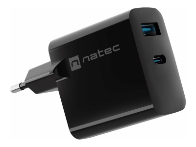 Natec Ribera USB Charger, 1x USB-A, 1x USB-C, 45 W | NUC-2143