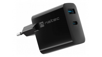 Natec Ribera USB Charger, 1x USB-A, 1x USB-C, 45 W | NUC-2143