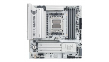 Asus TUF GAMING B850M-PLUS WIFI7 W | Processor family AMD | Processor socket AM5 | DDR5 | Supported hard disk drive interfaces SATA, M.2 | Number of SATA connectors 4