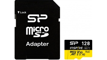 Silicon Power Memory card with adapter | Inspire | 128 GB | microSDXC | Flash memory class C10, UHS-I U3, V30, A2