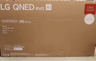 SALE OUT. SALE OUT. LG TV | 86QNED85A3C | 86 | Smart TV | webOS 25 | 4K UHD | DAMAGED PACKAGING