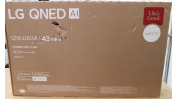 SALE OUT. LG 43QNED80A3A | 43 | Smart TV | webOS 25 | UHD | Black | DAMAGED PACKAGING