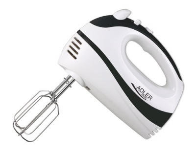 Adler | Mixer | AD 4205 b | Hand Mixer | 300 W | Number of speeds 5 | Turbo mode | White/Black