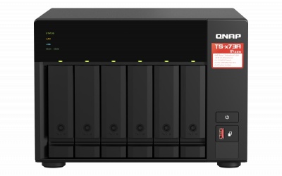 QNAP | 6-Bay QTS and QuTS hero NAS | TS-673A-8G | Up to 6 HDD/SSD Hot-Swap | AMD Ryzen | Ryzen V1500B Quad-Core | Processor frequency 2.2 GHz | 8 GB | DDR4