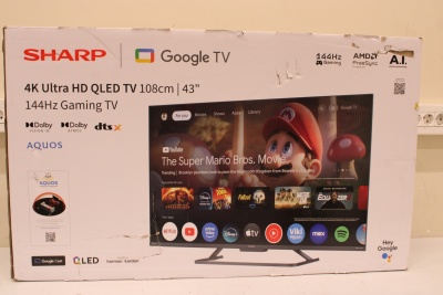 SALE OUT. Sharp 43HR7265E | 43 | Smart TV | Google TV | Black | DAMAGED PACKAGING