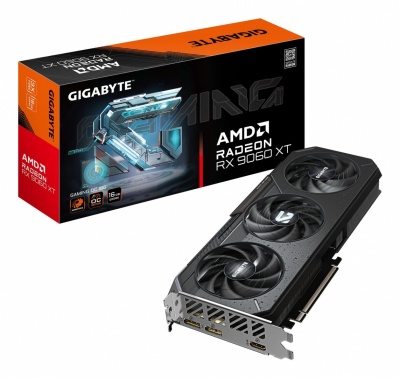 Graphics Card|GIGABYTE|AMD Radeon RX 9060 XT|16 GB|GDDR6|128 bit|PCIE 5.0 16x|Triple slot Fansink|GV-R9060XTGAMINGOC-16GD