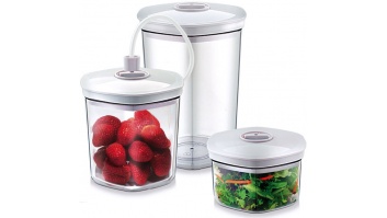 Caso | Vacuum Canister Set | 01260 | 3 canisters | White/Transparent