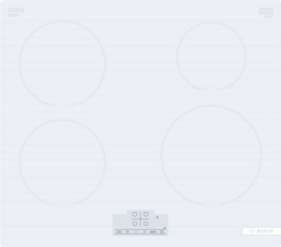 Bosch | Hob | PUE612BB1J | Induction | Number of burners/cooking zones 4 | Touch | Timer | White