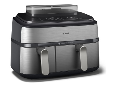 Philips Dual Basket Airfryer | NA555/00 5000 series | Power 2750 W | Capacity 9 L | RapidAir Plus | Silver