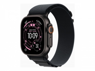 Apple Watch Ultra 3 GPS + Cellular 49mm Black Titanium Case with Black Alpine Loop - Large | Apple