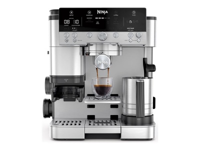 NINJA Espresso Coffee Maker | ES601EU Luxe Café Premier | Pump pressure 11 bar | Built-in milk frother | Ground | 1650 W | Black/Stainless Steel