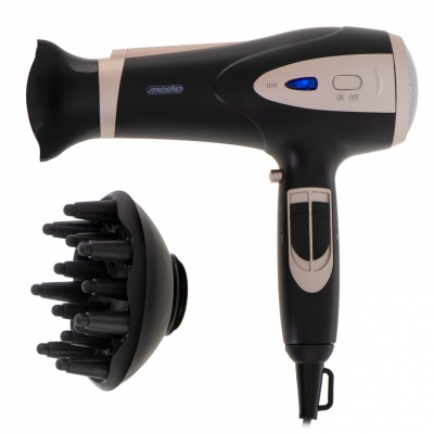 Mesko Hair Dryer | MS 2287 | 2200 W | Number of temperature settings 3 | Diffuser nozzle | Black/Champagne
