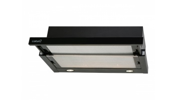 CATA | Hood | TF 2003 600 GBK | Telescopic | Energy efficiency class C | Width 60 cm | 390 m³/h | Mechanical control | LED | Black Glass
