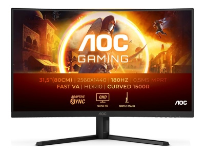 AOC | CQ32G4VE | 31.5 " | VA | QHD | 16:9 | 180 Hz | 1 ms | 2560 x 1440 pixels | 300 cd/m² | HDMI ports quantity 2