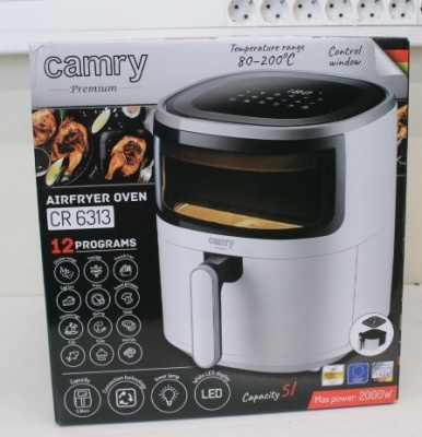 SALE OUT. Camry Airfryer Oven | CR 6313 | Power 2000 W | Capacity 5 L | Convection | White | UNPACKED, DAMAGED PACKAGING FOAMS, SCRATCHES ON TOP, DENT ON SIDE
