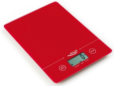 Adler | Kitchen scales | AD 3138 | Maximum weight (capacity) 5 kg | Graduation 1 g | Red