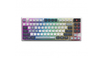 MSI FORGE GK600 TKL WIRELESS SKY | Gaming Keyboard | Wireless | US | Bluetooth | 2.4 GHz, Bluetooth, USB 2.0 | Mechanical Linear